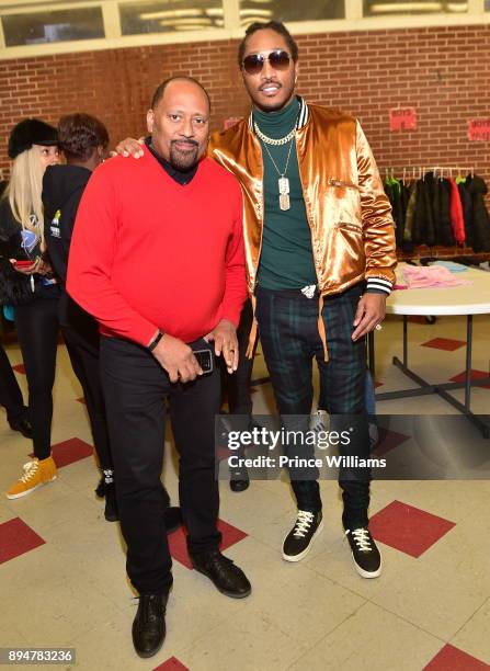 Frank ski and Future attend the 5th annual FreeWishes Foundation Winter Wishland at Bessie Branham Park on December 17, 2017 in Atlanta, Georgia.