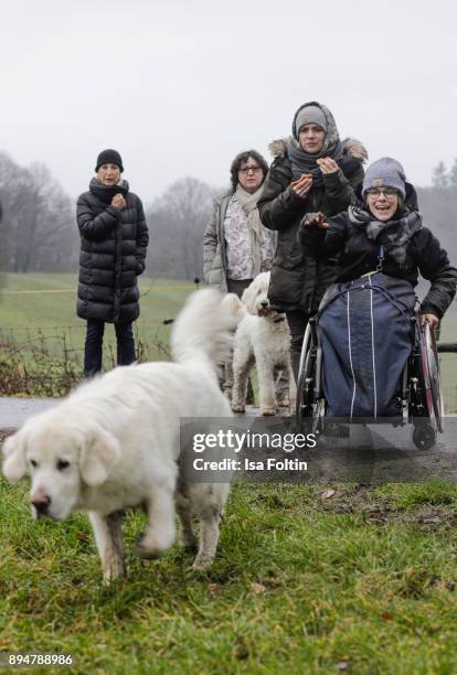 German actress Daniela Ziegler during a dog training with Vita Team Frieda Krieger and her assistance dog Fellow during the Vita Christmas Party on...