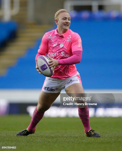 Shane Geraghty of Stade Francais during the European Rugby Challenge Cup match between London Irish and Stade Francais on December 16, 2017 in...