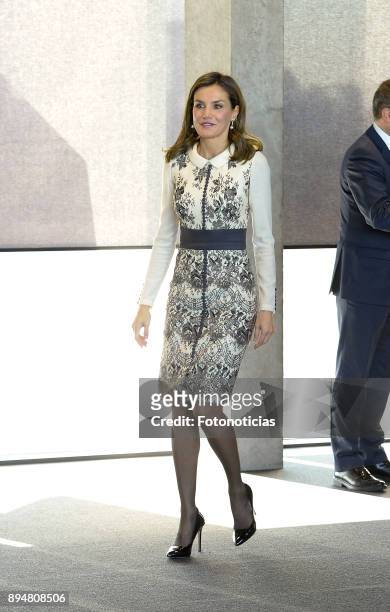 Queen Letizia of Spain attends the 'Accion Magistral 2017' awards at Ciudad BBVA on December 18, 2017 in Madrid, Spain.