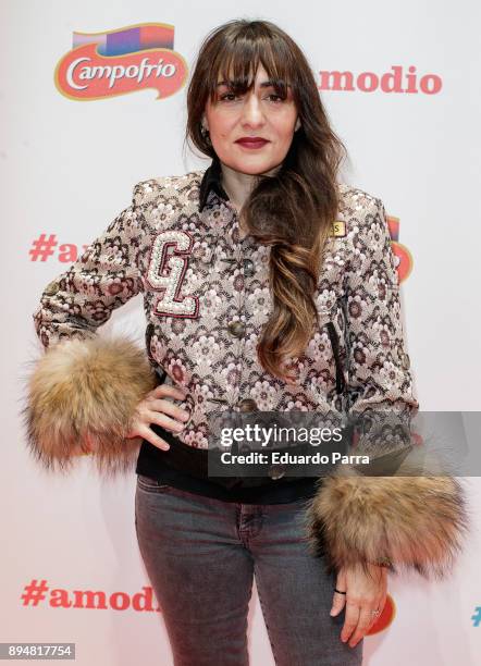 Spanish actress Candela Pena presents the 'Campofrio' Christmas spot at 'La casa Encendida' on December 18, 2017 in Madrid, Spain.