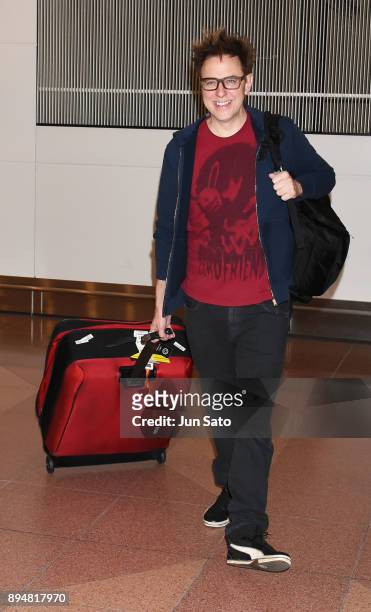 Film director James Gunn is seen upon arrival at Haneda Airport on December 18, 2017 in Tokyo, Japan.