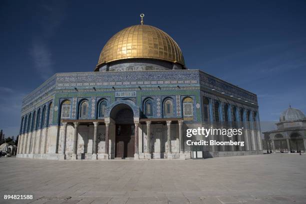 The Dome of The Rock stands on Temple Mount in the Old City in Jerusalem, Israel, on Sunday, Dec. 17, 2017. The United Nations Security Council is...