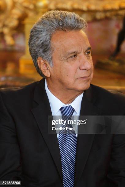 President of Ecuador Lenin Moreno Garces attend an official Lunch at the Royal Palace on December 18, 2017 in Madrid, Spain.