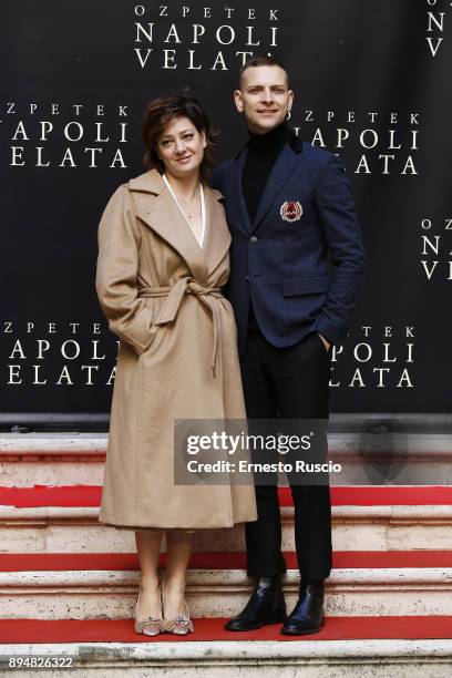 Giovanna Mezzogiorno and Alessandro Borghi attend Napoli Velata photocall on December 18, 2017 in Rome, Italy.