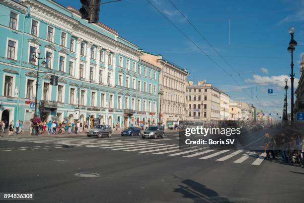 nevsky prospect in saint-petersburg, russia - nevsky prospekt stock pictures, royalty-free photos & images