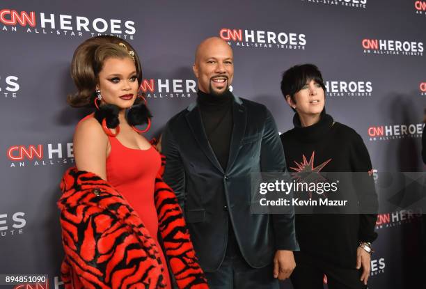 Andra Day, Common and Jennifer Warren attend CNN Heroes 2017 at the American Museum of Natural History on December 17, 2017 in New York City....