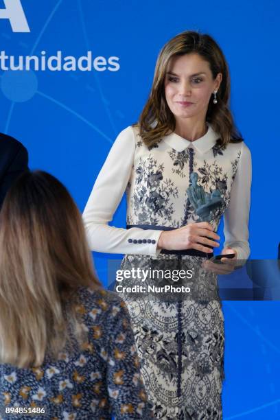 Queen Letizia of Spain attends Accion Magistral 2017 awards on December 18, 2017 in Madrid, Spain