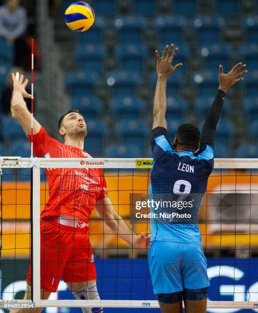 Tsvetan Sokolov , Wilfredo Leon , during FIVB Volleyball Men's Club World Championship, 1st place match, between italian Lube Civitanova and Russian...