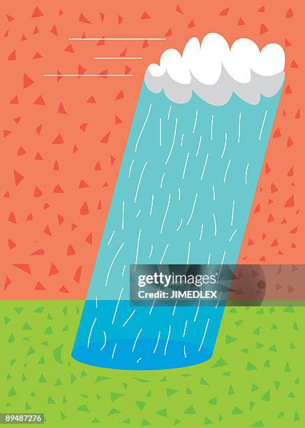 moving rain storm - erosion control stock illustrations