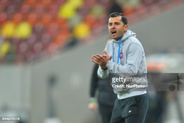 Steaua Bucharest's coach Nicolae Dica during the Stage 22 of the Romanian First League Football match, between Steaua Bucharest and Viitorul...