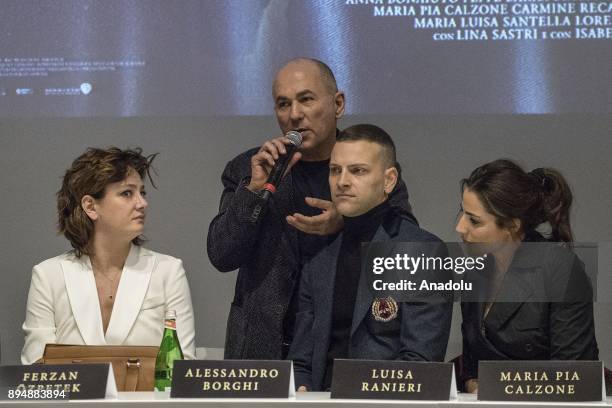 Director Ferzan Ozpetek speaks during press conference of the movie 'Napoli Velata' at Palazzo Massimo alle Terme in Rome, Italy on December 18,...