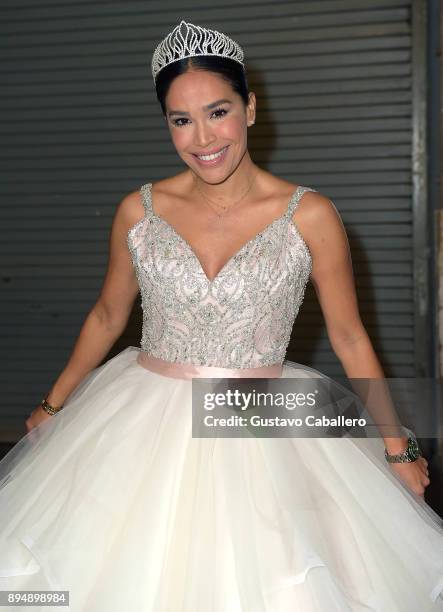 Karla Martinez is seen on the set of 'Despierta America' at Univision Studios on December 18, 2017 in Miami, Florida.