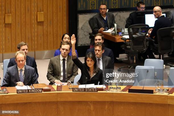 United States Ambassador to the United Nations Nikki Haley uses Veto against Egypt draft on U.S. Recognition of Jerusalem at the U.N. Security...