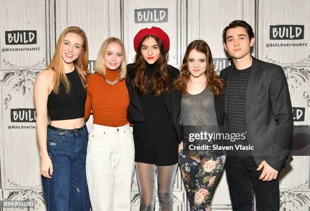 Sarah Mezzanotte, Tessa Albertson, Quinn Shephard, Nadia Alexander and Luke Slattery visit Build Series to discuss "Blame" at Build Studio on...