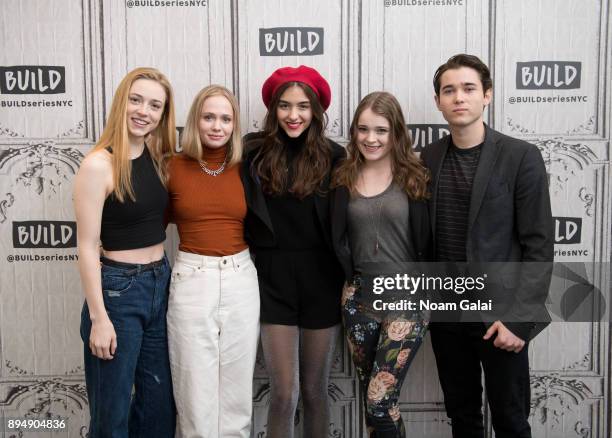 Sarah Mezzanotte, Tessa Albertson, Quinn Shephard, Nadia Alexander and Luke Slattery visit Build Series to discuss "Blame" at Build Studio on...