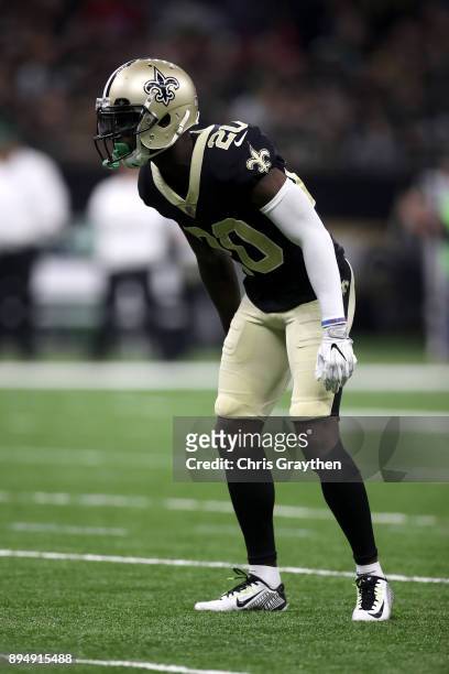 Ken Crawley of the New Orleans Saints in action against the New York Jets at Mercedes-Benz Superdome on December 17, 2017 in New Orleans, Louisiana.