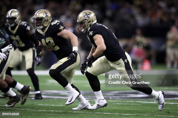 Taysom Hill of the New Orleans Saints in action against the New York Jets at Mercedes-Benz Superdome on December 17, 2017 in New Orleans, Louisiana.