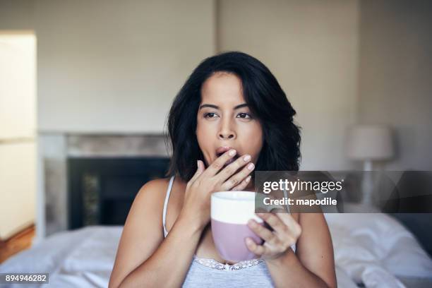 good morning? nope - beautiful woman and tired stock pictures, royalty-free photos & images