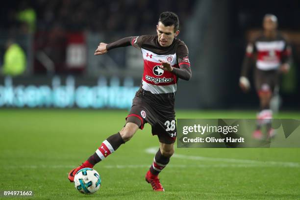 Waldemar Sobota of Pauli in action during the Second Bundesliga match between FC St. Pauli and VfL Bochum 1848 at Millerntor Stadium on December 18,...