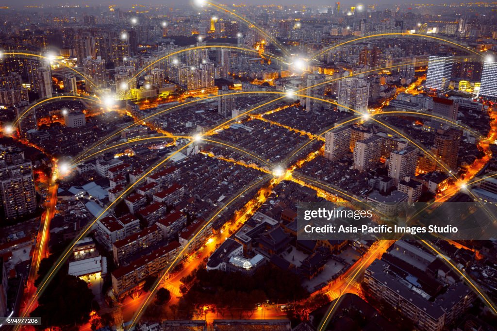 Stad netwerktechnologie in Shanghai, China