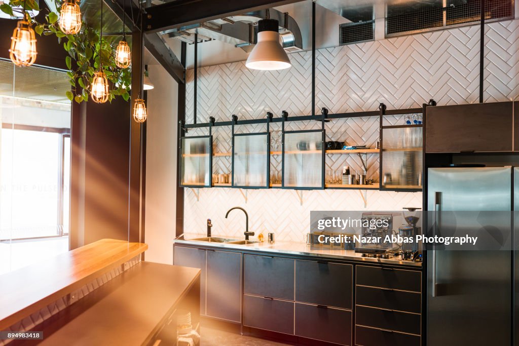 Modern Creative Office Kitchen Interior High-Res Stock Photo - Getty Images