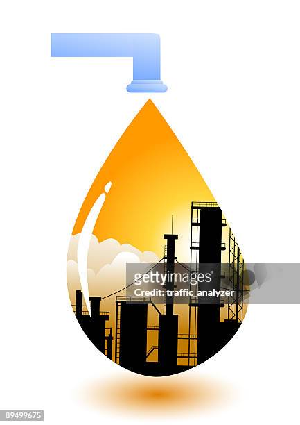 drop of polluted water - acid rain stock illustrations
