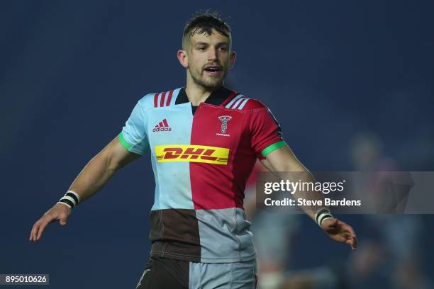 Jono Kitto of Harlequins A during the Aviva A League match between Harlequins A and Bristol United at Twickenham Stoop on December 18, 2017 in...