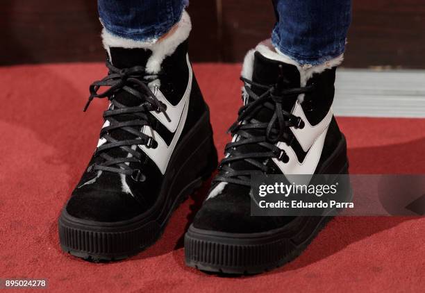 Alyson Eckmann, sneakers detail, attends the 'Casi normales' premiere at La Latina theatre on December 18, 2017 in Madrid, Spain.