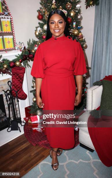 Actress Ester Dean visits Hallmark's "Home & Family" at Universal Studios Hollywood on December 18, 2017 in Universal City, California.