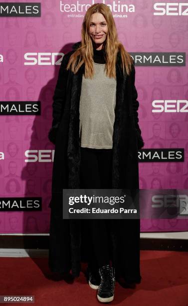 Model Cristina Piaget attends the 'Casi normales' premiere at La Latina theatre on December 18, 2017 in Madrid, Spain.