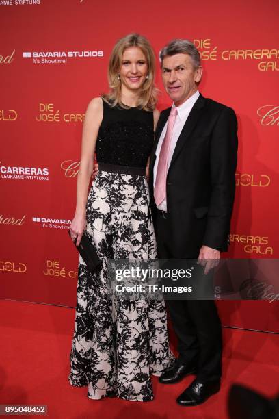 Klaus Augenthaler and his girlfriend attend the 23th Annual Jose Carreras Gala on December 14, 2017 in Munich, Germany.