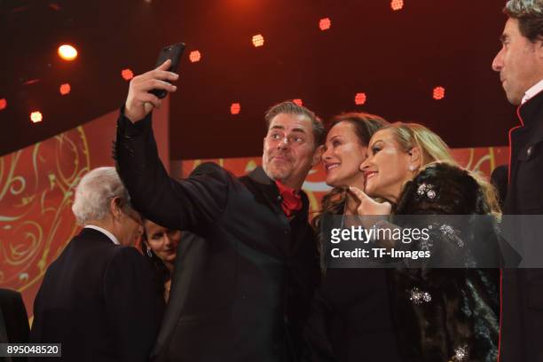 Sven Martinek, Sonja Kirchberger and Anastacia attend the 23th Annual Jose Carreras Gala on December 14, 2017 in Munich, Germany.