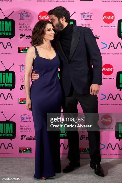 Spanish actress Alicia Borrachero and actor Alex Garcia attend the MIM Series Awards 2017 at the ME Hotel on December 18, 2017 in Madrid, Spain.