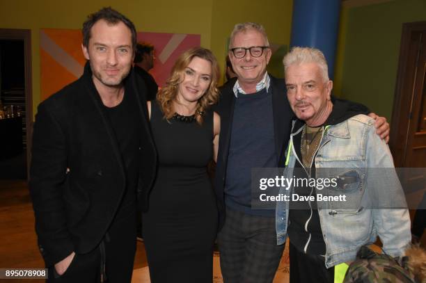 Jude Law, Kate Winslet, Stephen Daldry and Nicky Haslam attend a special screening of "Wonder Wheel" hosted by Stephen Daldry at The Soho Hotel on...