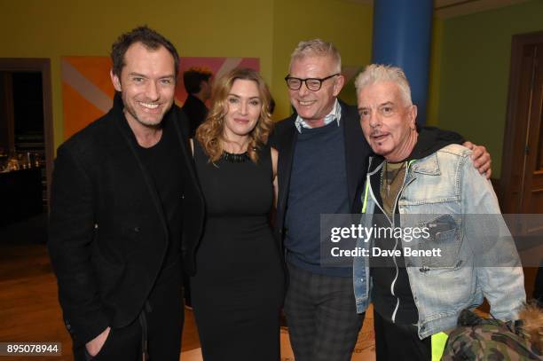 Jude Law, Kate Winslet, Stephen Daldry and Nicky Haslam attend a special screening of "Wonder Wheel" hosted by Stephen Daldry at The Soho Hotel on...