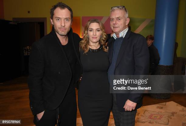 Jude Law, Kate Winslet and Stephen Daldry attend a special screening of "Wonder Wheel" hosted by Stephen Daldry at The Soho Hotel on December 18,...