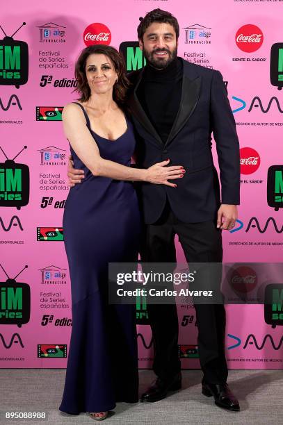 Spanish actress Alicia Borrachero and actor Alex Garcia attend the MIM Series Awards 2017 at the ME Hotel on December 18, 2017 in Madrid, Spain.