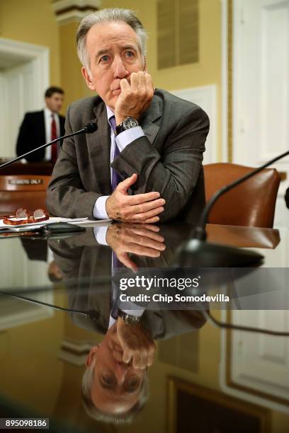 House Ways and Means Committee ranking member Rep. Richard Neal prepares to testify before the House Rules Committee about the Tax Cuts and Jobs Act...