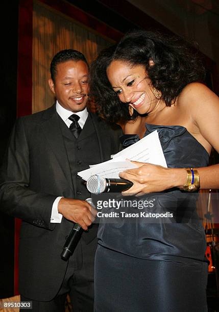 President of the National Urban League Marc Morial and Tracee Ellis Ross attend the opening reception for the National Urban League at The Field...