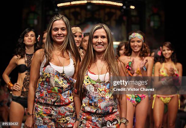 Agua Bendita fashion designers walks the runway during the second day of Colombia Moda 2009 at Plaza Mayor on July 28, 2009 in Medellin, Colombia.