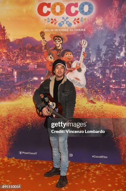 Francesco Sole attends a photocall for 'Coco' on December 18, 2017 in Milan, Italy.