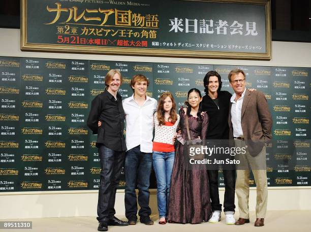 Producer Andrew Adamson, actor William Moseley, actress Georgie Henley, actor Ben Barnes and director Mark Johnson attend "The Chronicle of Narnia:...