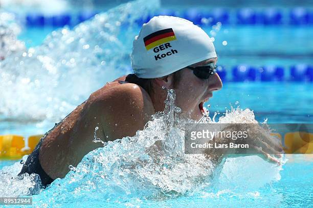 Marco Koch of Germany competes in the Men's 200m Breaststroke Heats during the 13th FINA World Championships at the Stadio del Nuoto on July 30, 2009...