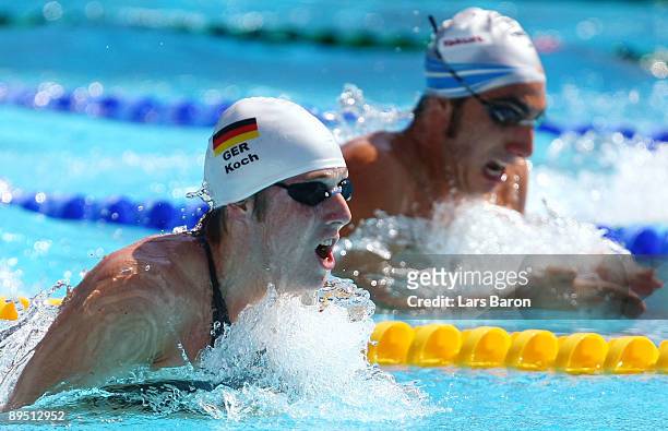 Marco Koch of Germany competes in the Men's 200m Breaststroke Heats during the 13th FINA World Championships at the Stadio del Nuoto on July 30, 2009...