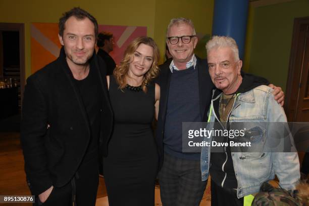 Jude Law, Kate Winslet, Stephen Daldry and Nicky Haslam attend a special screening of "Wonder Wheel" hosted by Stephen Daldry at The Soho Hotel on...
