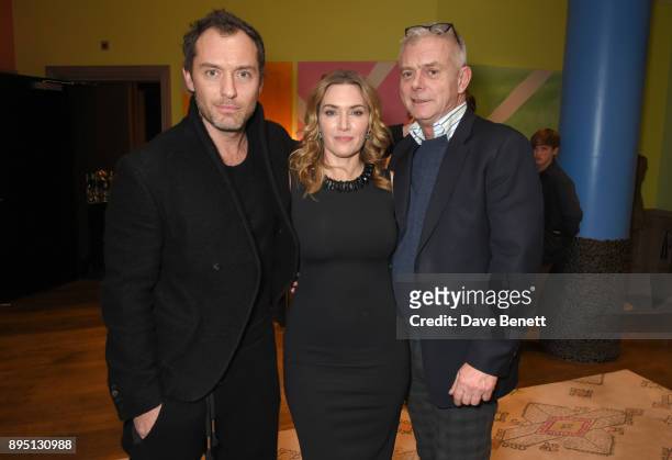 Jude Law, Kate Winslet and Stephen Daldry attend a special screening of "Wonder Wheel" hosted by Stephen Daldry at The Soho Hotel on December 18,...