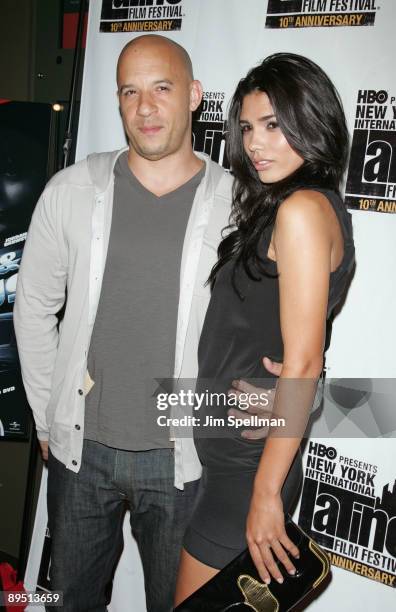 Actor Vin Diesel and Paloma Jimenez attend the 10th Anniversary New York International Latino Film Festival premiere of "Fast & Furious" & "Los...