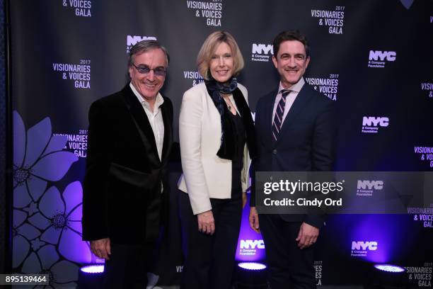 Daniel Lamarre, CEO of Cirque du Soleil, Dawn Hudson of the NFL, and Danny Boockvar of NFL Experience, attend the NYC & Company Foundation...