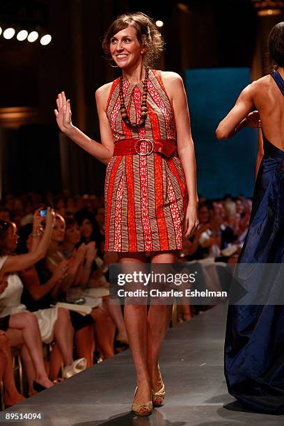 Finalist Anna McCraney competes in the finale of Bravo's "The Fashion Show" at Cipriani, Wall Street on June 26, 2009 in New York City.